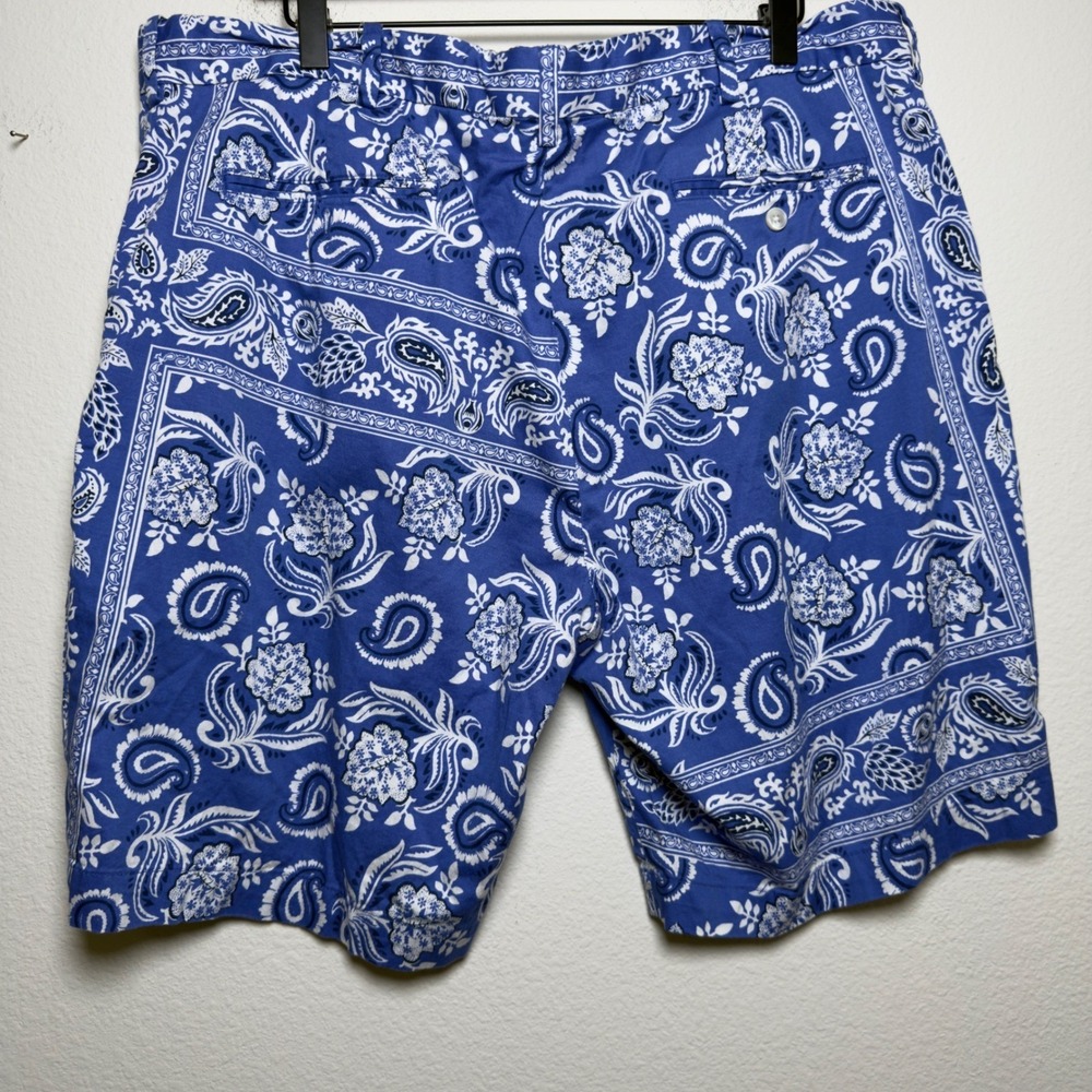 Polo Golf Ralph Lauren Men Cotton Shorts 40" Blue Bandana Paisley Classic Fit 9" - Picture 3 of 9